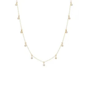 14k 11 Dangling Diamond Choker Necklace