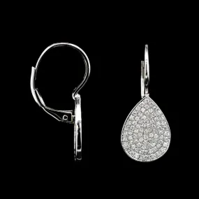 14K White Gold Estate Diamond Drop Earrings