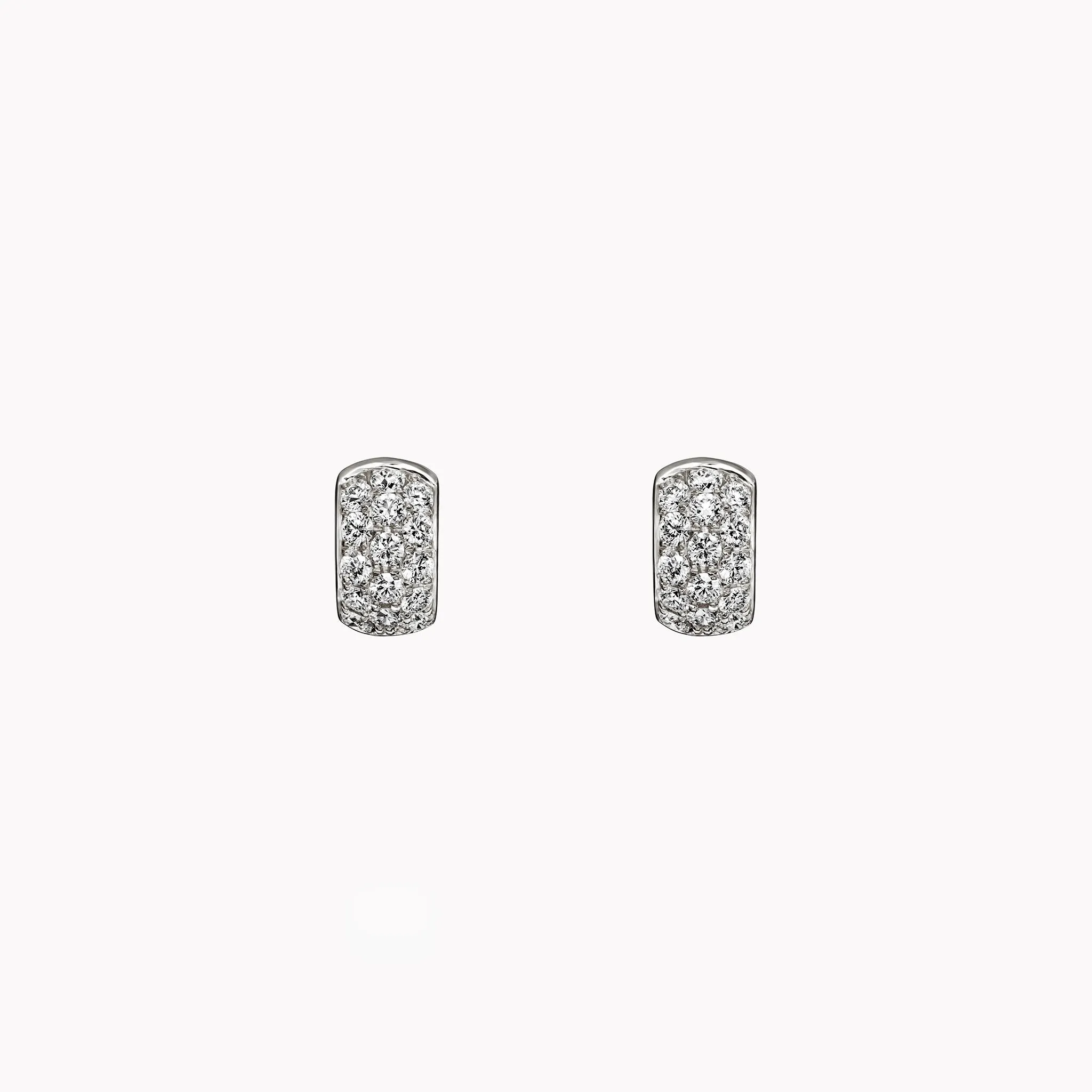 3 Row Diamond Pavé Huggie Earrings