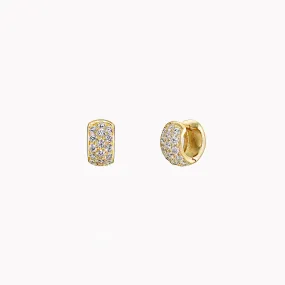 3 Row Diamond Pavé Huggie Earrings