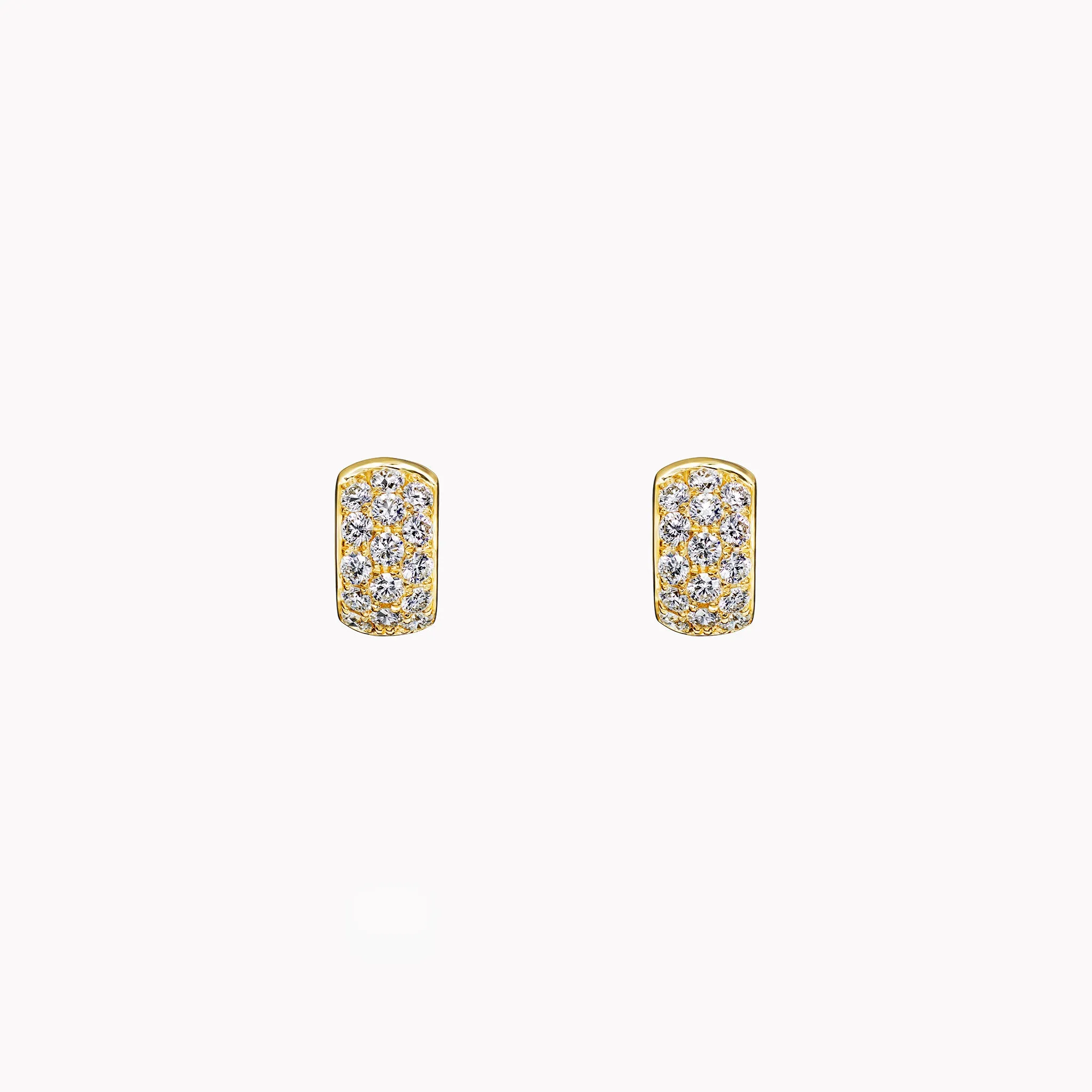 3 Row Diamond Pavé Huggie Earrings