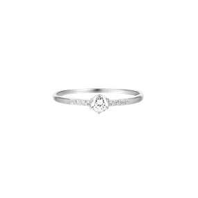 Abundantia | Kensington Ring | White Sapphire (Rose Cut) & White Topaz | 14K White Gold