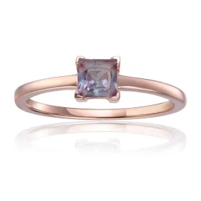 Alexandrite Square Solitaire Ring