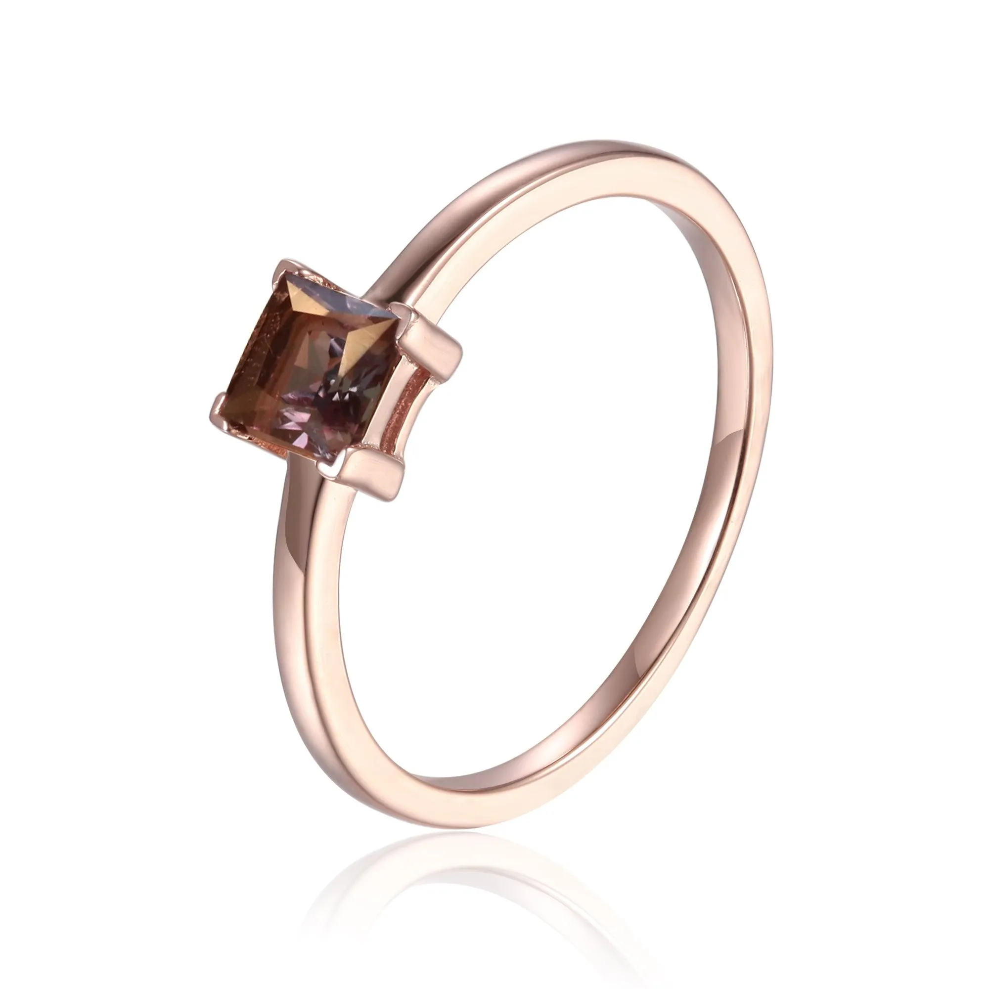 Alexandrite Square Solitaire Ring