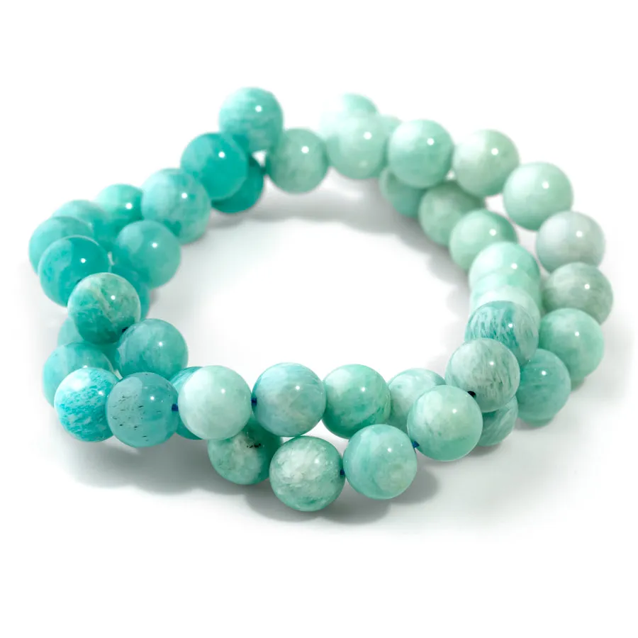 Amazonite 8mm Round Banded - 15-16 Inch