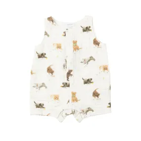 Angel Dear - Romper - Watercolor Puppies