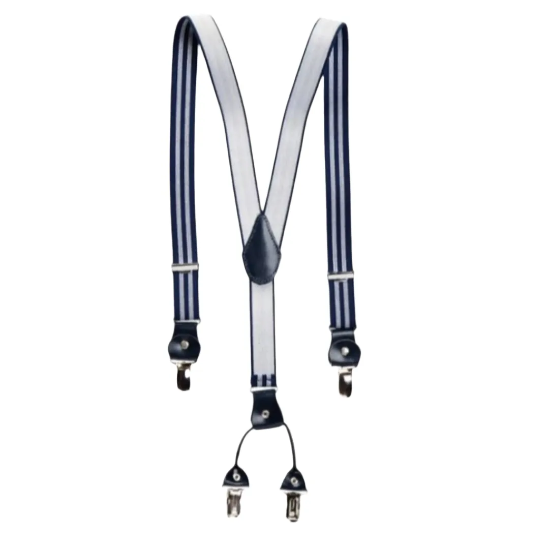 A.X.N.Y Boys Navy Stripe Suspenders SUSP1248