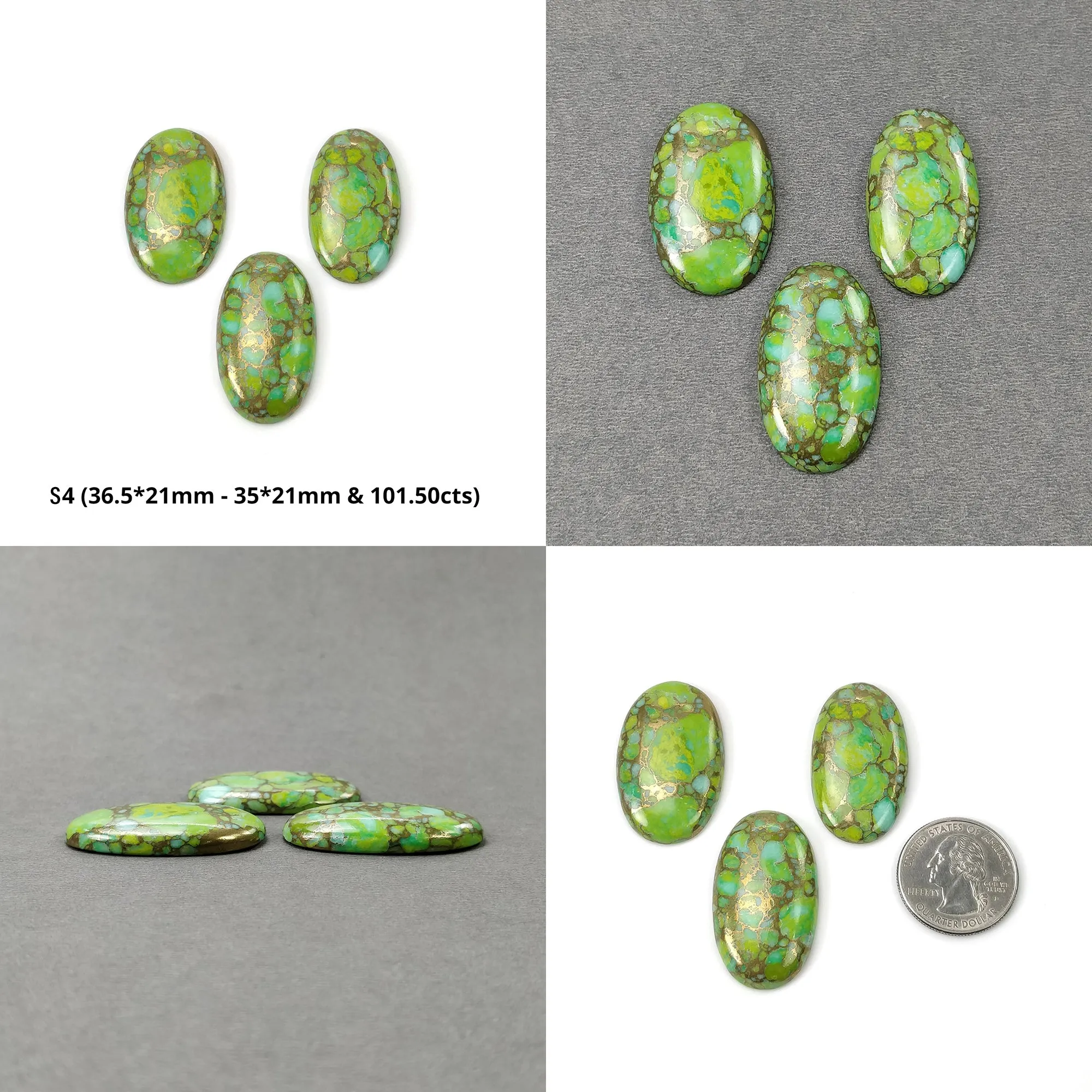 BLUE & GREEN COPPER Turquoise Gemstone Cabochon : Synthetic Turquoise Oval, Round, Cushion Shape 13mm - 36.5*21mm Pair, 2,3,5pcs