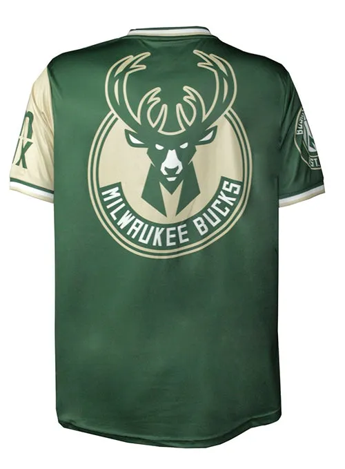 Bucks In Six Milwaukee Bucks Mesh Color Block V-Neck T-Shirt