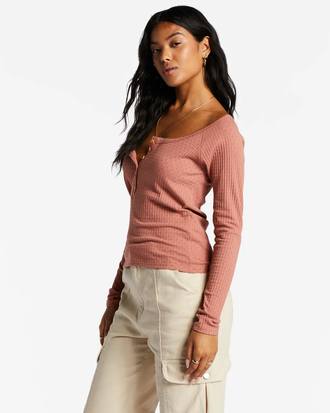 Call Me Rib Knit Top - Sweet Tea