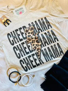 Cheer Mama Leopard Bolt Graphic Tee