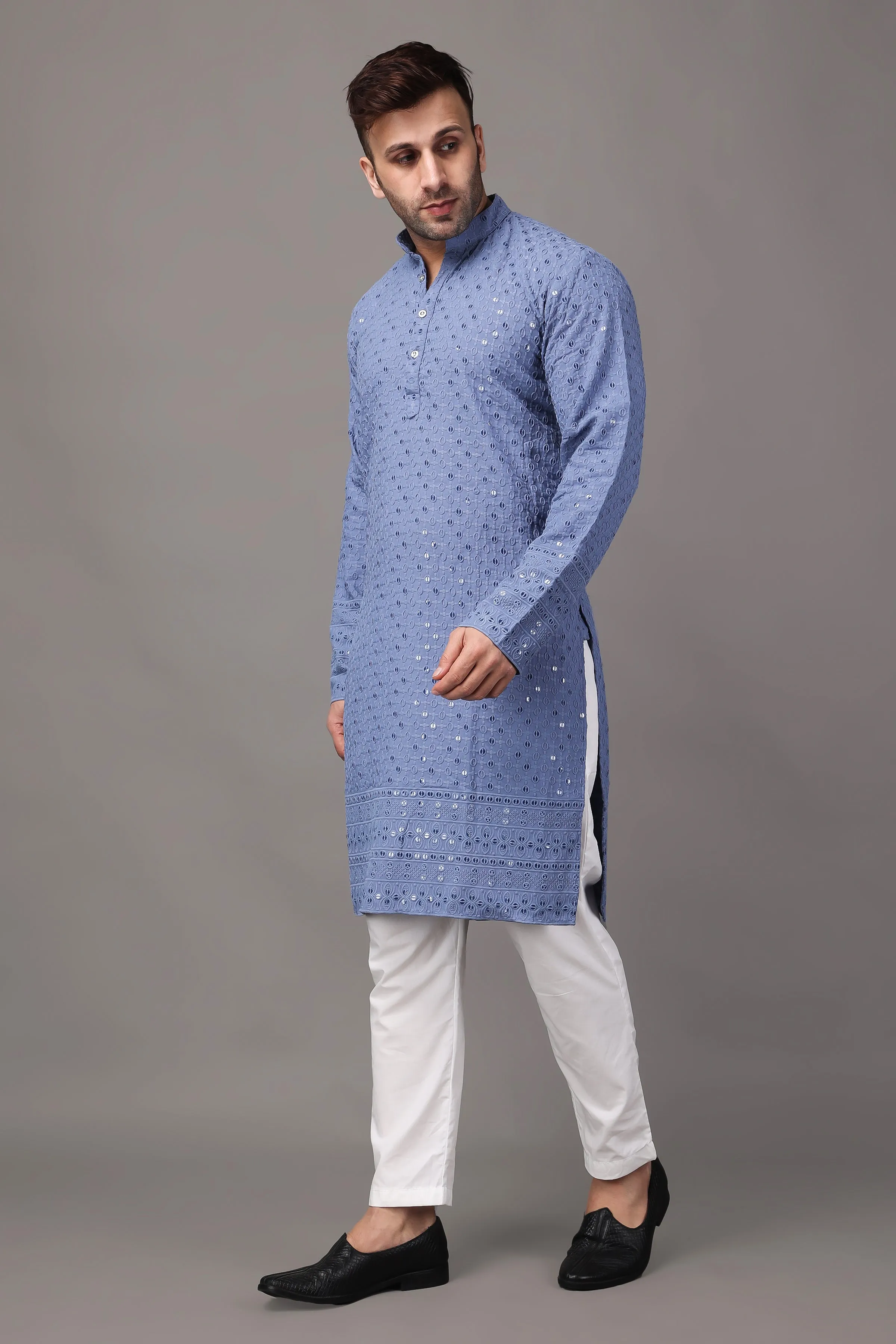 Cobalt Sequinned Fancy Kurta