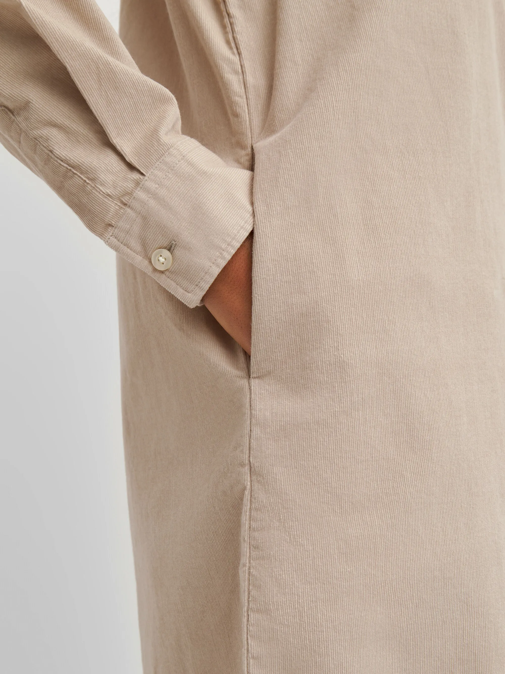 Corduroy shirt dress - Light feather gray