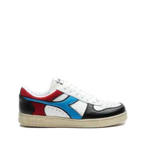 DIADORA SNEAKERS MAGIC BASKET LOW ICONA BIANCO-NERO-AZZURRO