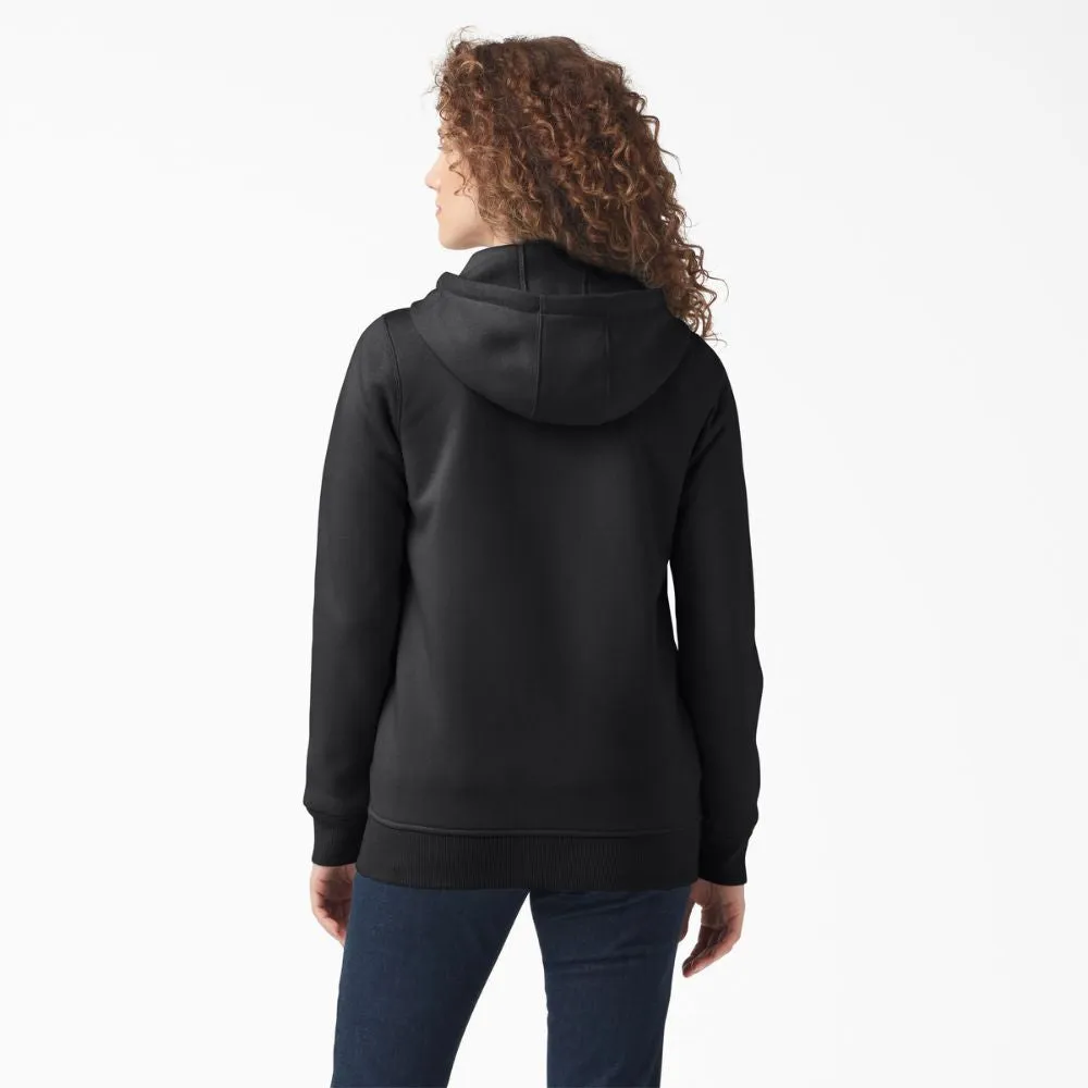 Dickies Women's Zip Front Heavyweight Hooded Sweater FW201 - Black