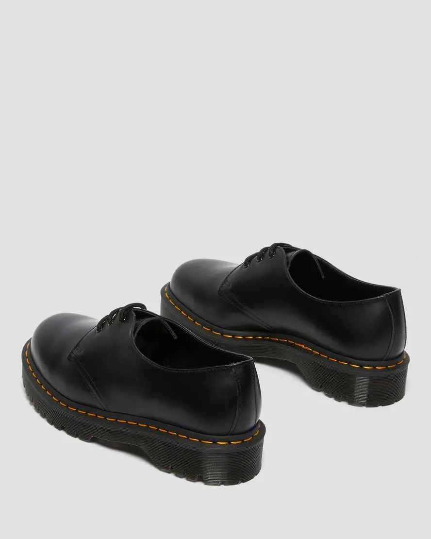 Dr. Martens UNISEX 1461 BEX BLACK SMOOTH LEATHER SHOES (Black)