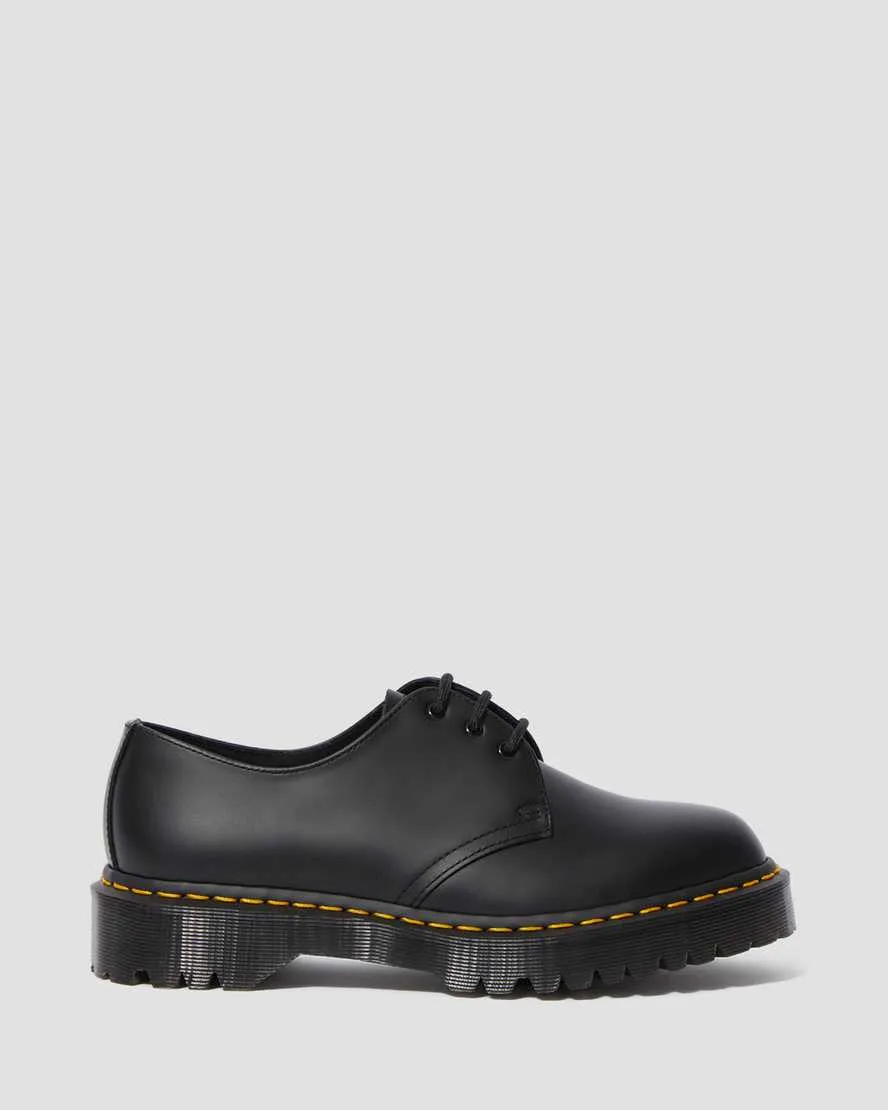 Dr. Martens UNISEX 1461 BEX BLACK SMOOTH LEATHER SHOES (Black)