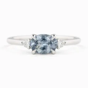 Emilie Ring 0.98ct Light Blue Umba Sapphire, 14k White Gold (One of a kind)