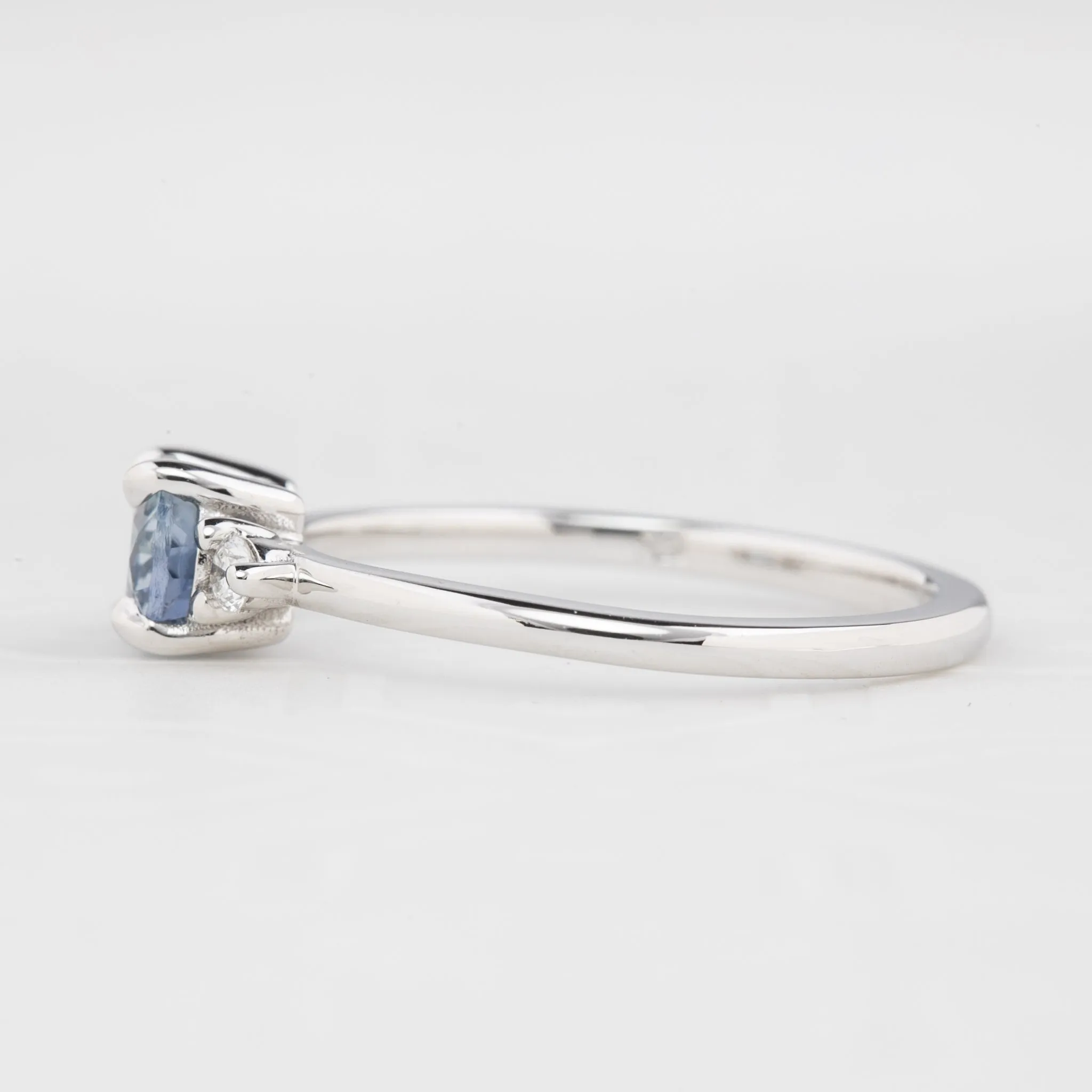 Emilie Ring 0.98ct Light Blue Umba Sapphire, 14k White Gold (One of a kind)