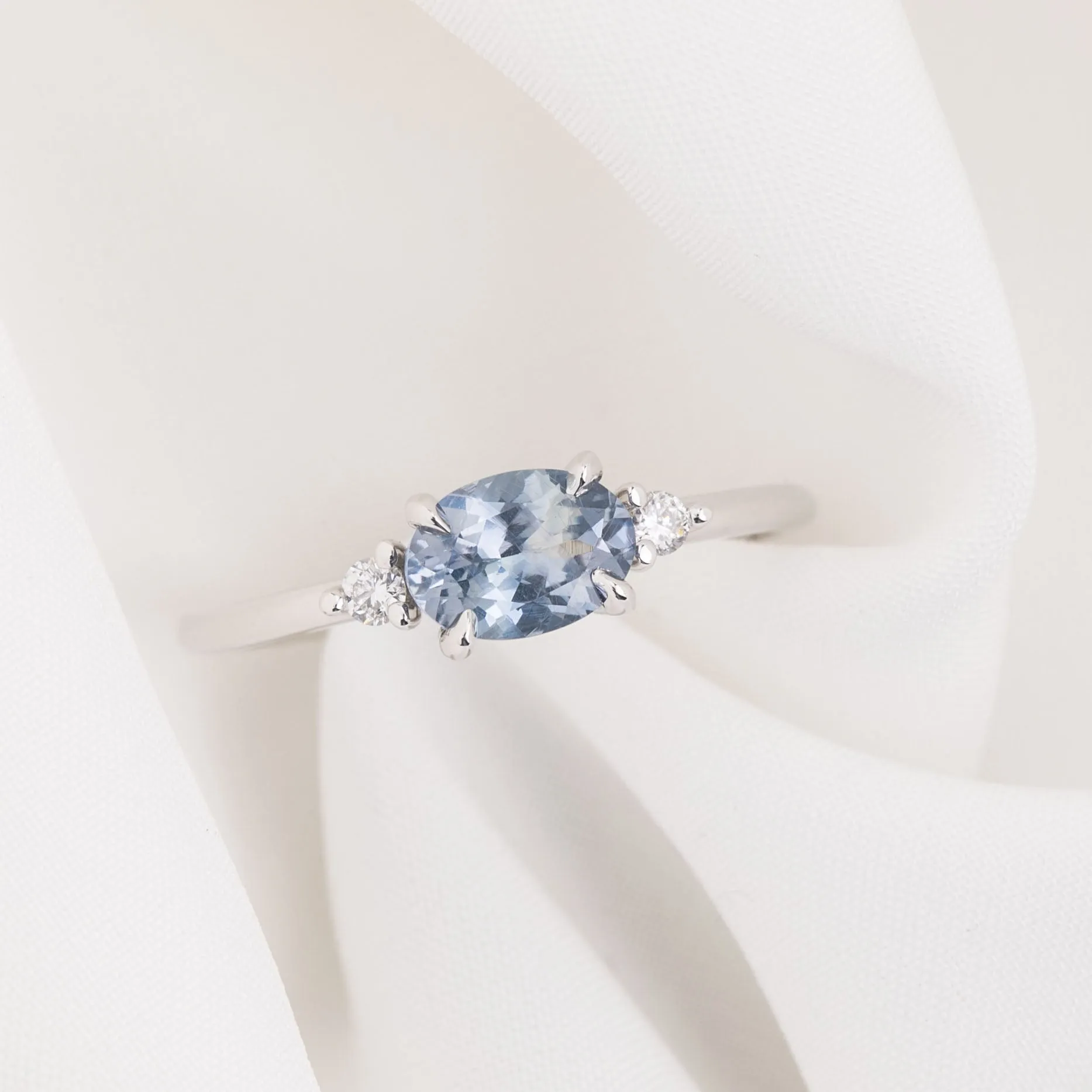 Emilie Ring 0.98ct Light Blue Umba Sapphire, 14k White Gold (One of a kind)