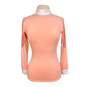 Equistyle Lace Long Sleeve Competition Shirt in Peach - Women's Small