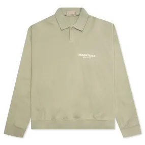 Essentials L/S Polo - Seafoam