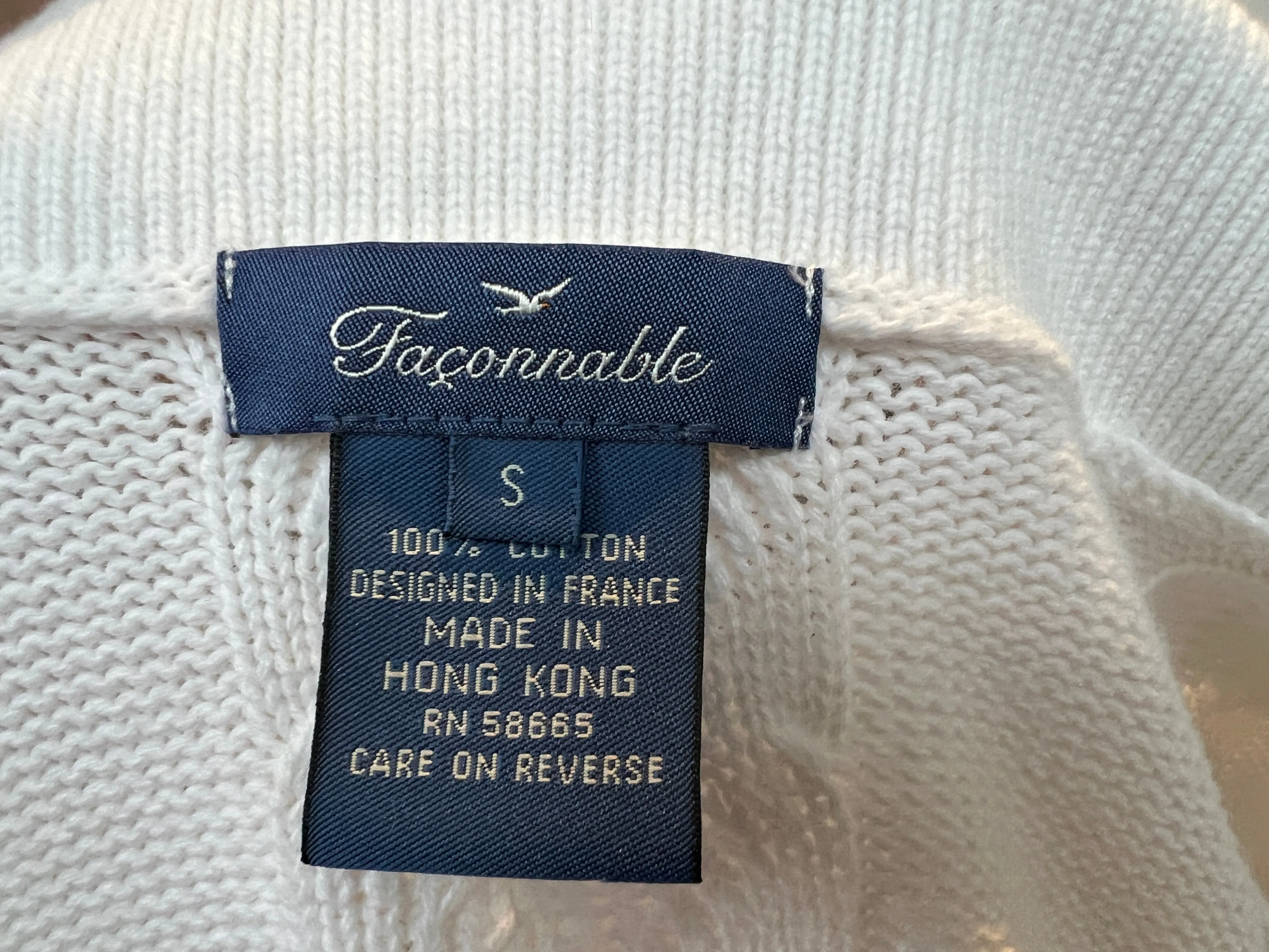 Faconnable Cotton Zipper Sweater, S