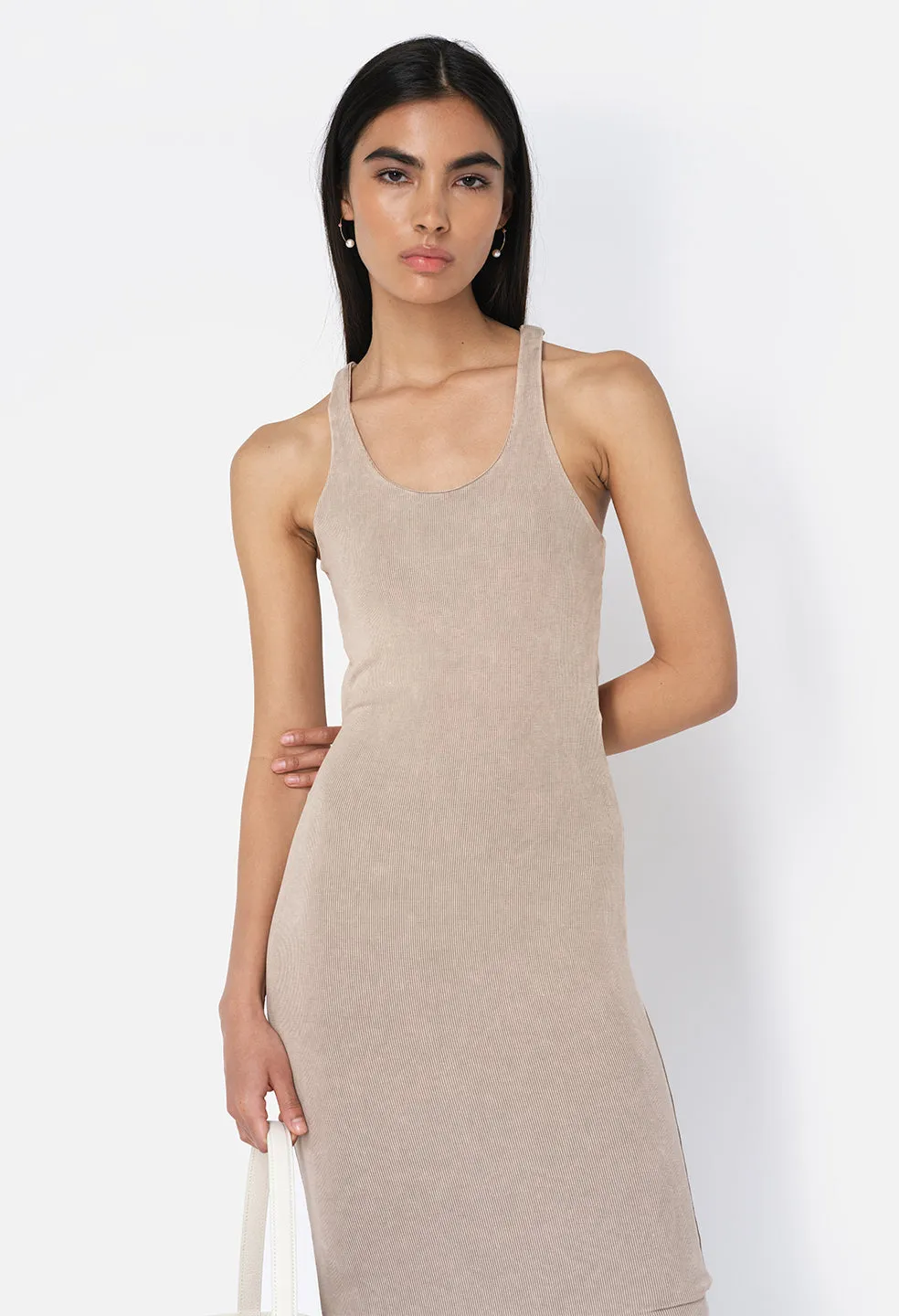 Gemini Rib Bandeau Dress / Mineral Wash Shark