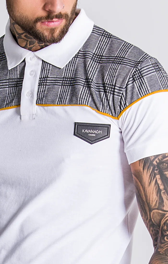 GK White And Checked Polo With Piping Detail