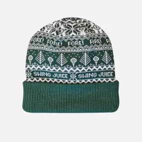 Golf Fore Fairisle Unisex Knit Beanie Dark Green O/S