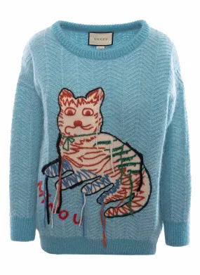 Gucci Size S 2020 Minou Cat Intarsia Sweater