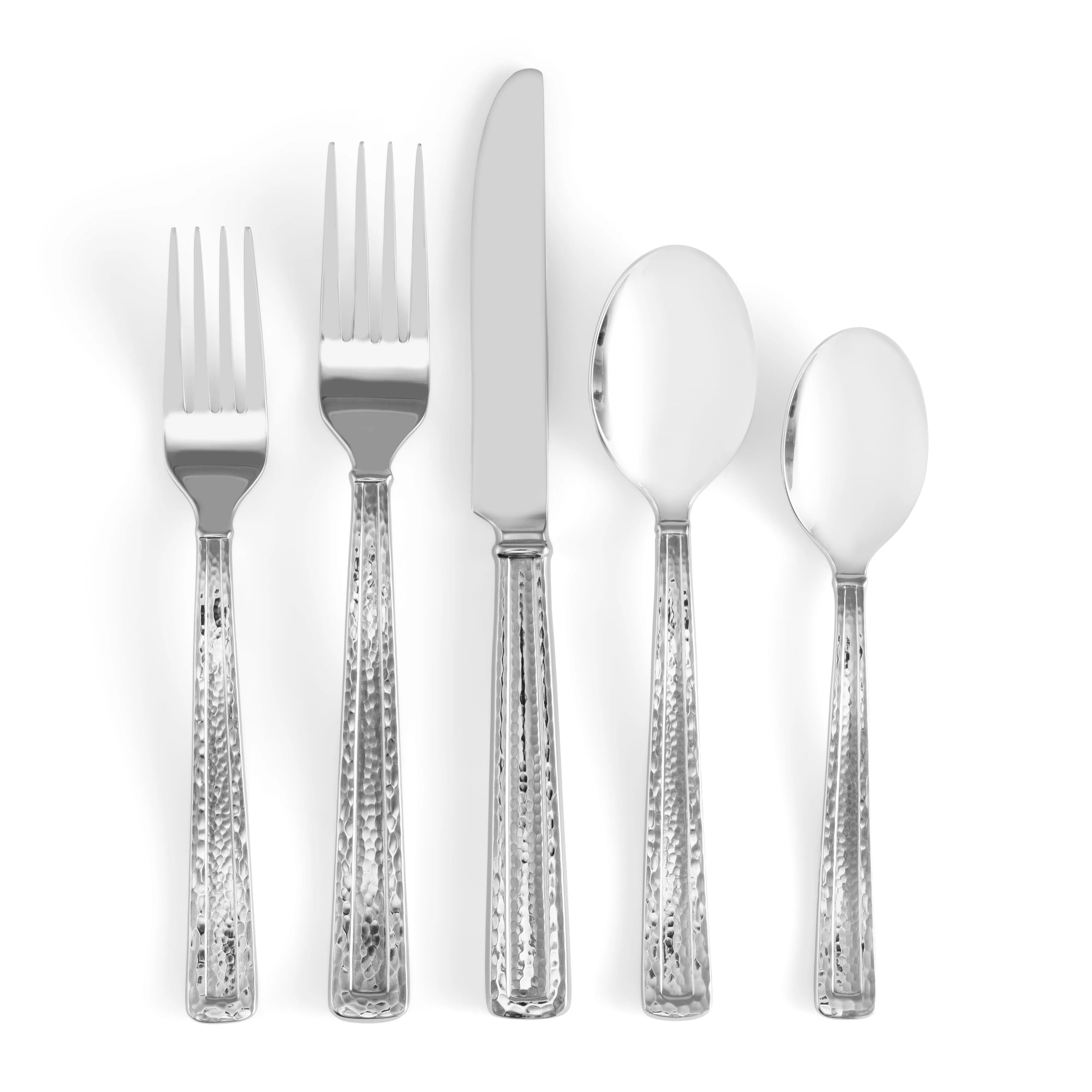 Hammertone 5-Piece Flatware Set