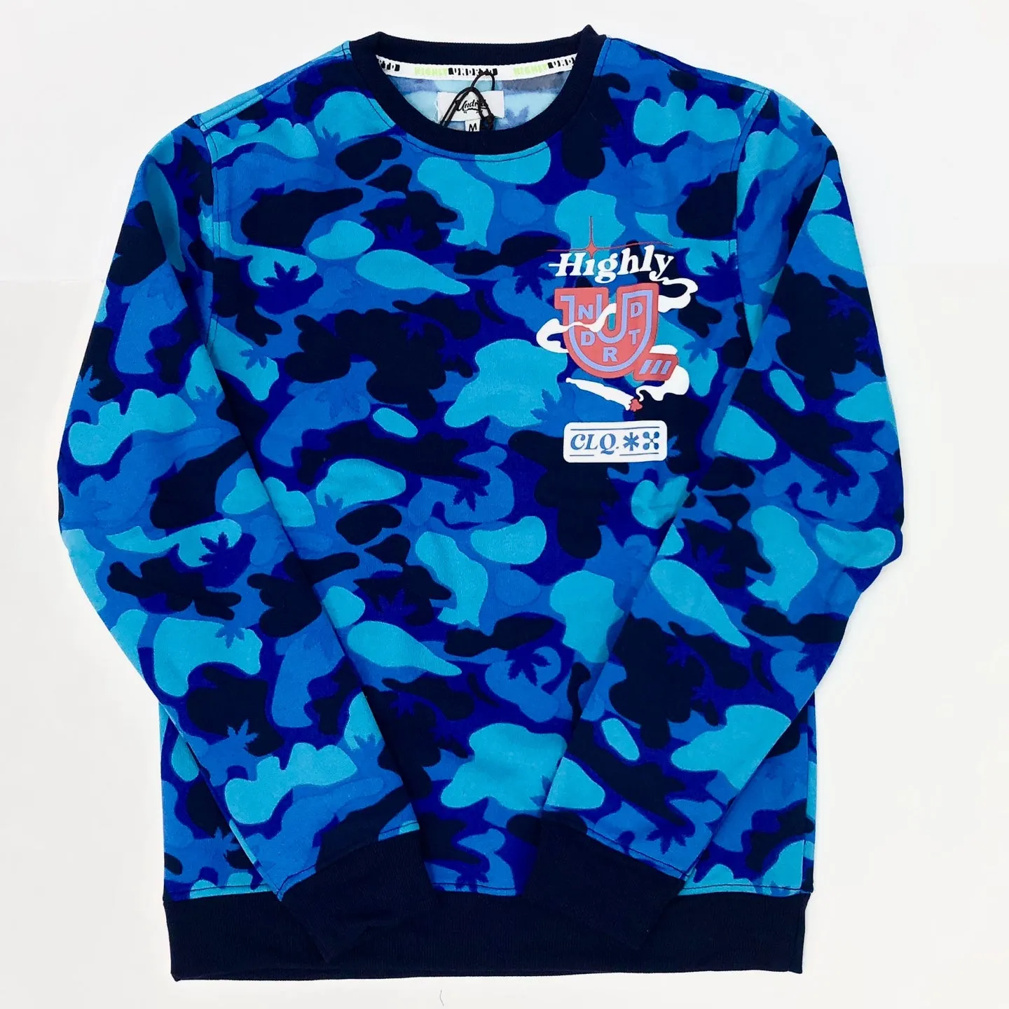 HIGHLY UNDRTD Highly U Camo Graphic Sweatshirt - Camo Blue