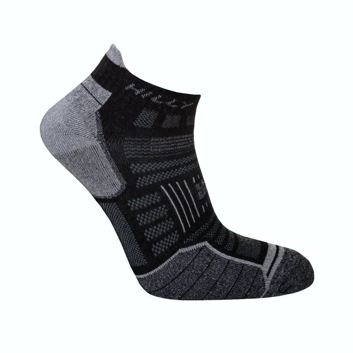 Hilly Unisex Twin Skin Socklet Min Black/Grey Marl