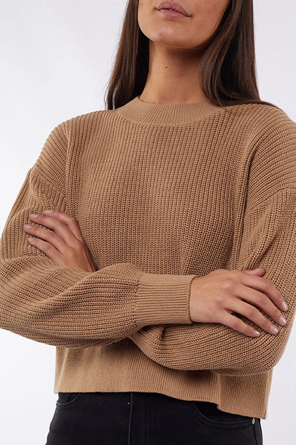 Hunted Brown Crew Knit