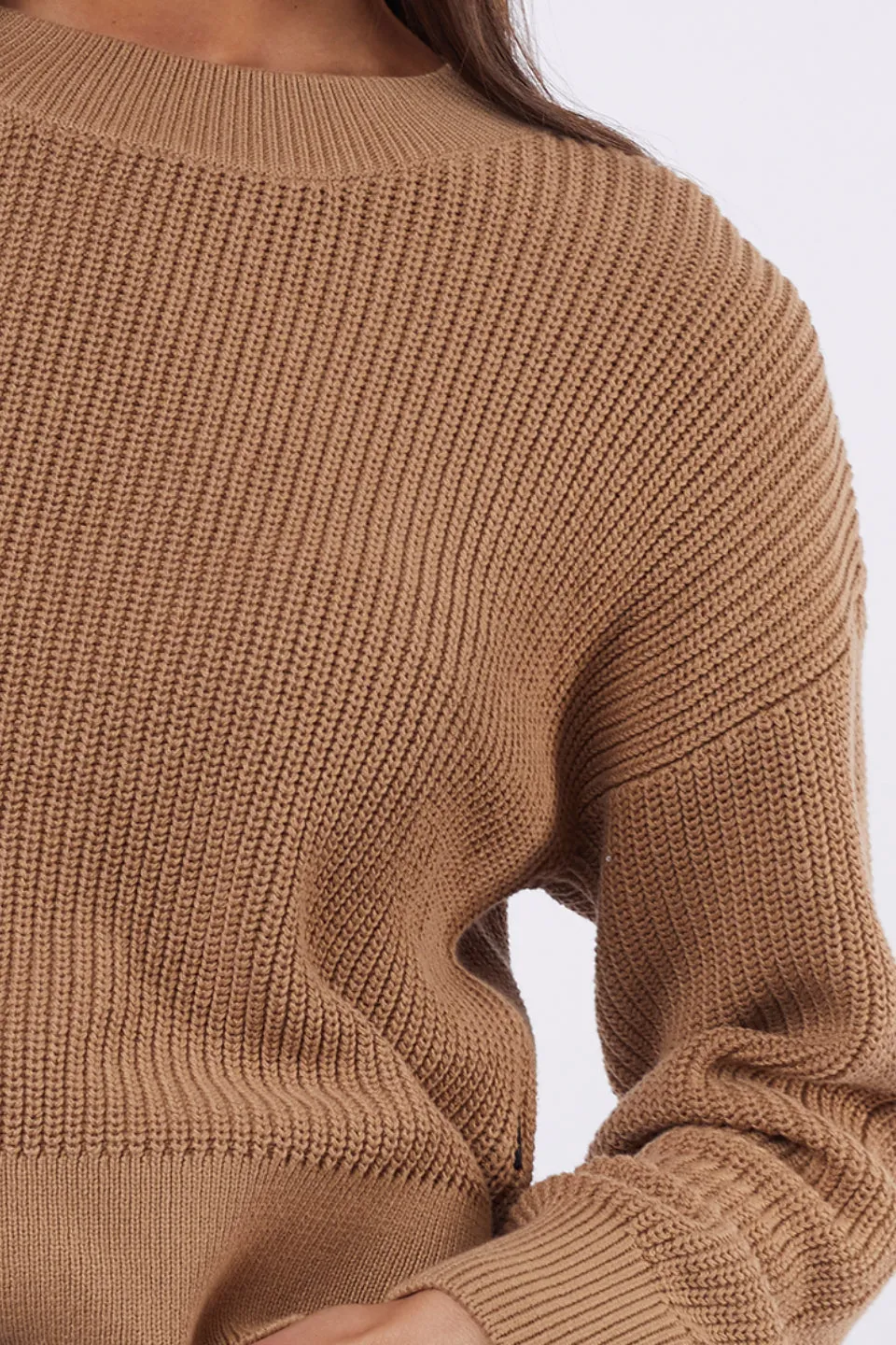 Hunted Brown Crew Knit