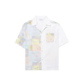 John Elliott Mens Camp Shirt 'Super Bloom Grid'