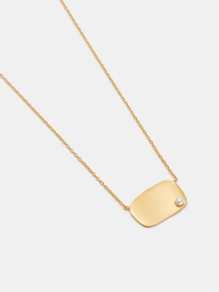 Kirstin Ash Lustre Engravable Necklace - 18K Gold Plated