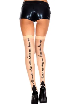 Love Me, Kiss Me Print Thigh Hi