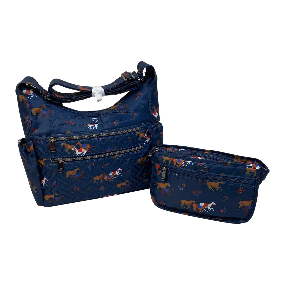 Lug 'Camper' Crossbody Bag in Navy/Horses