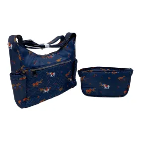 Lug 'Camper' Crossbody Bag in Navy/Horses