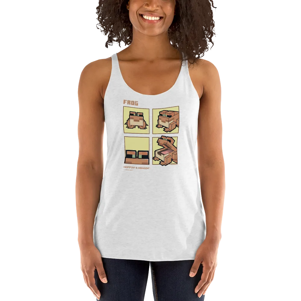 Minecraft Frog Hoppin and Hangin Women's Tri-Blend Racerback Tank Top