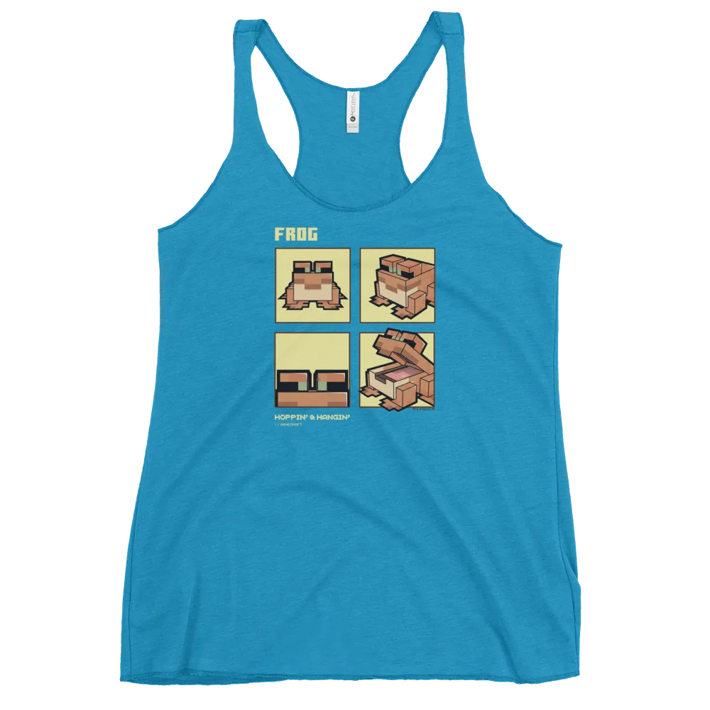 Minecraft Frog Hoppin and Hangin Women's Tri-Blend Racerback Tank Top