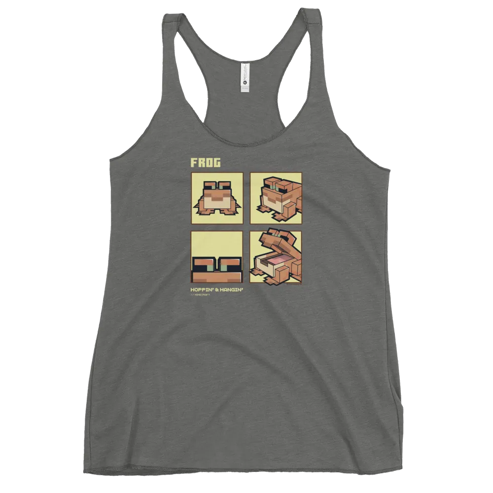 Minecraft Frog Hoppin and Hangin Women's Tri-Blend Racerback Tank Top