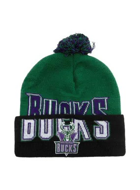 Mitchell & Ness HWC Double Take Cuff Pom Milwaukee Bucks Knit Hat