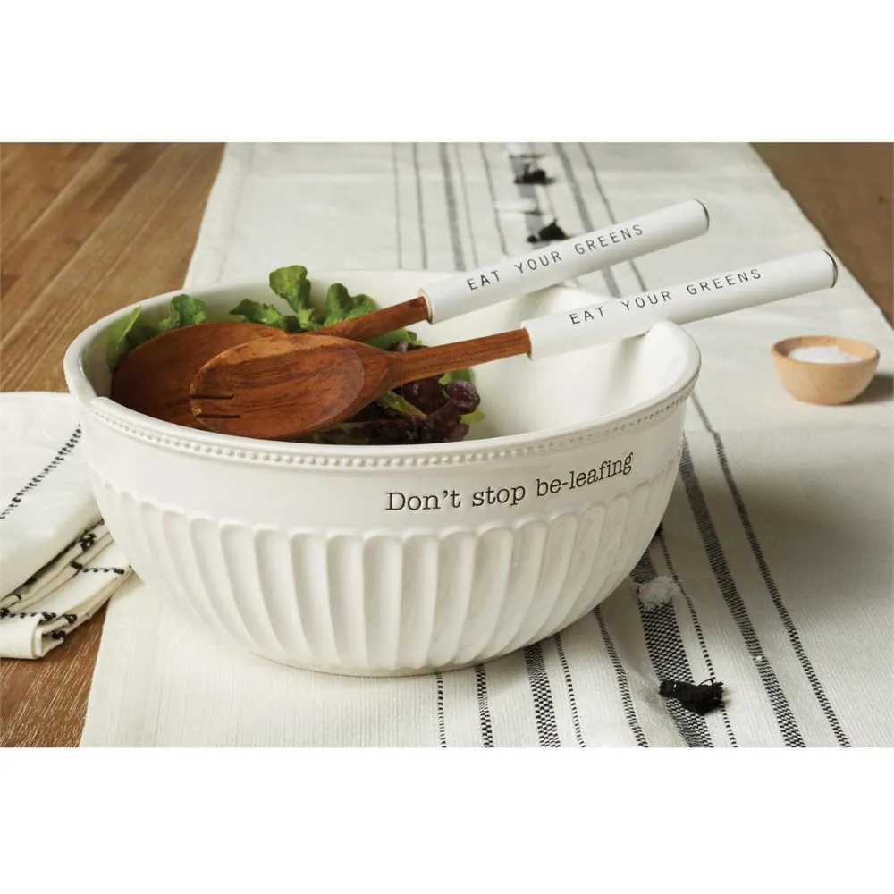 Mud Pie Don't Stop Be-Leafing Salad Bowl Set