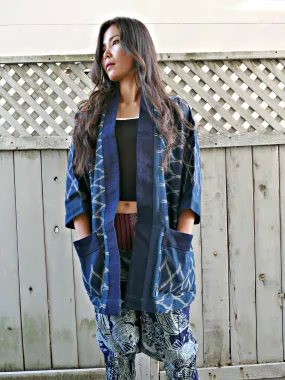 Natural Dyed Indigo Kimono Noragi Hanten 1of1