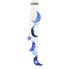 Novica Blue Moon And Stars Agate Wind Chimes