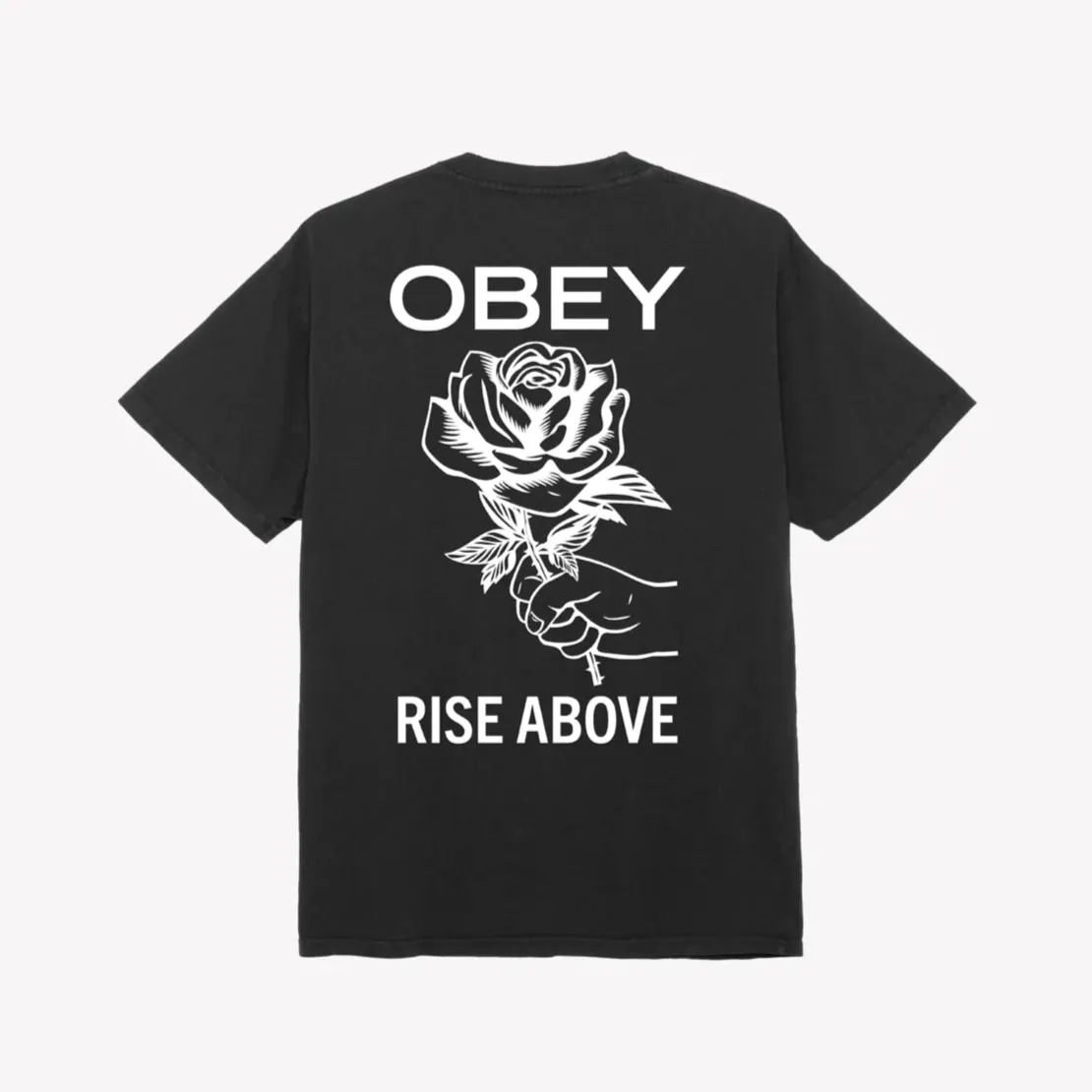 Obey men's short sleeve t-shirt Rise Above Rose Pigment 163813762 black