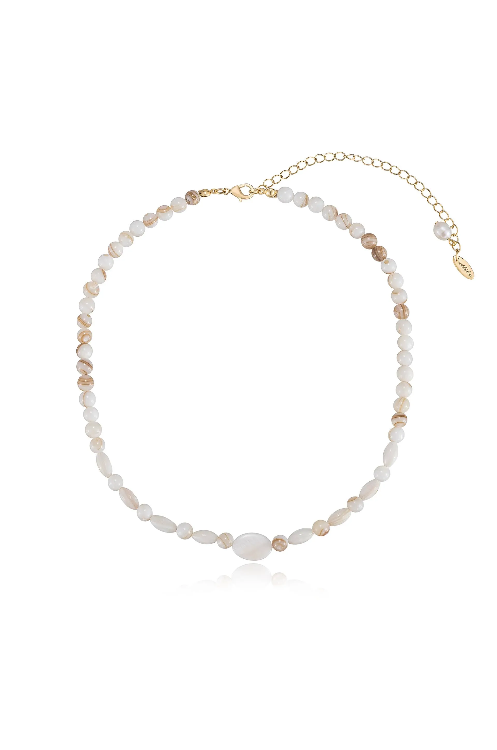 Opalescent Shell and 18k Gold Plated Necklace Set